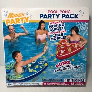 Banzai Party Pool Pong Party Pack - Blue and Red